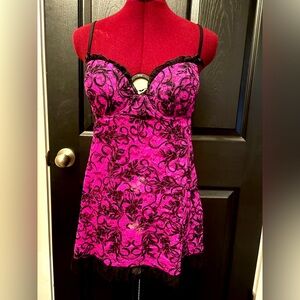 Y2K Vintage Apt. 9 intimates purple black lace full body lingerie